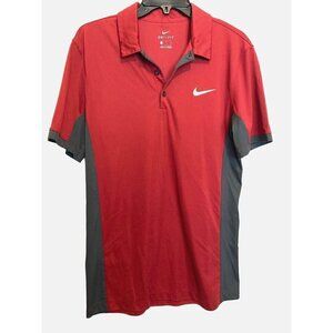 Nike Mens Dri-FIT Small Short Sleeve Polo Shirt Dark Red